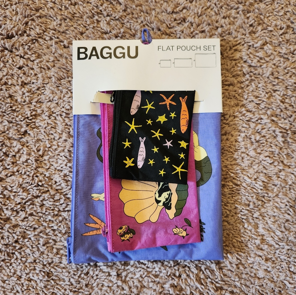 Baggu Sea Animals Flat Pouch Set